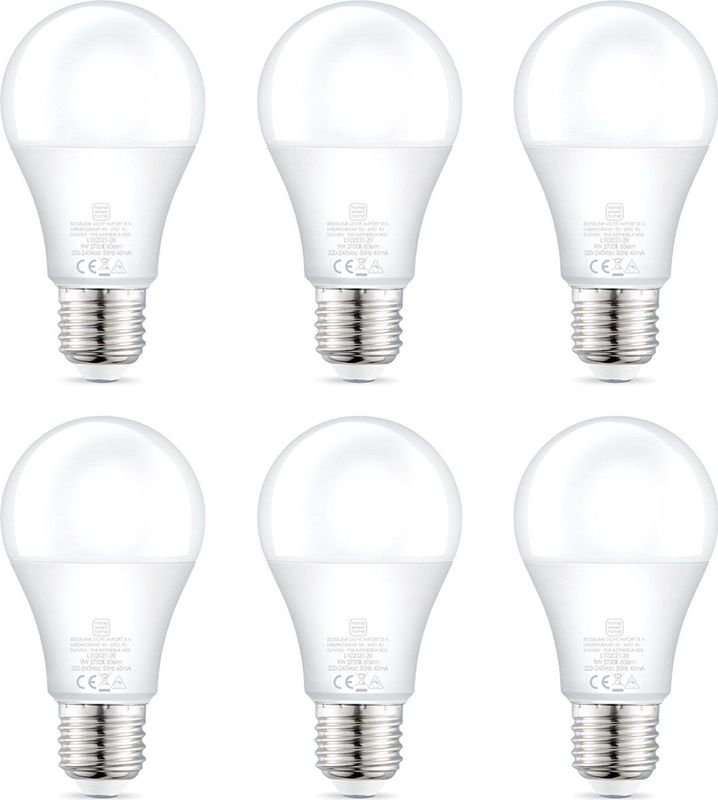 LED - A60 E27 - 9W - 806LM - Dimbaar - Warm Wit - 6 Stuks