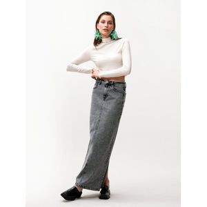 Rok - Anny - Zwart - Katoen met Spandex - Hoge Split