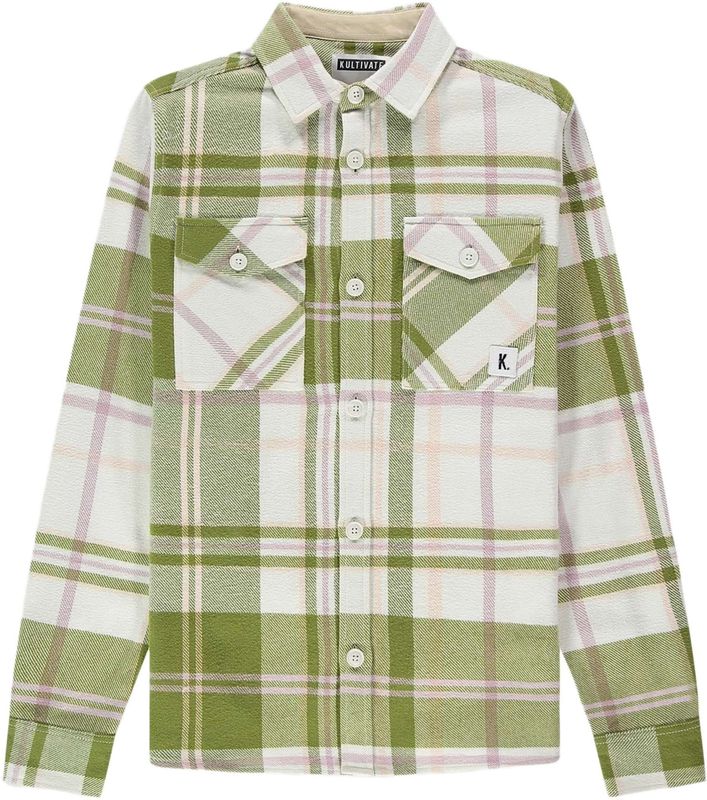 Kultivate - ST Treeline - Blouse - Blanc de Blanc - Lange Mouw - Knoopsluiting