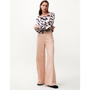 Jeans - Lichtroze - 100% Katoen - Losse Pasvorm Met Hoge Taille