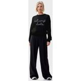 Catwalk Junkie dames O-hals sweater graphic always late zwart