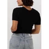 Catwalk Junkie Ribbed Tee Tops T-shirts Dames - Shirt - Zwart