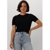 Catwalk Junkie Ribbed Tee Tops T-shirts Dames - Shirt - Zwart