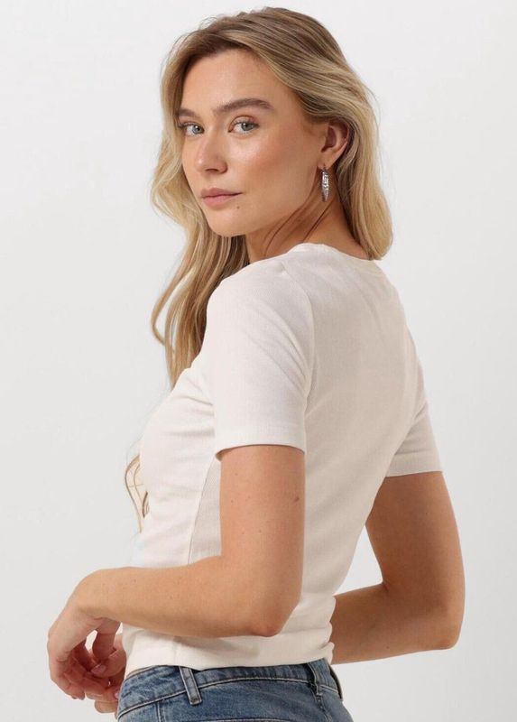 Catwalk Junkie Ribbed Tee Tops T-shirts Dames - Shirt - Wit