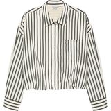 Catwalk Junkie - Cropped Button Up Blouse - Ecru - Dames