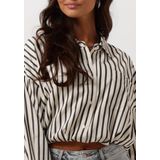 Catwalk Junkie - Cropped Button Up Blouse - Ecru - Dames