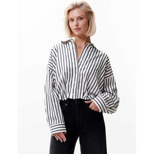 Catwalk Junkie - Cropped Button Up Blouse - Ecru - Dames