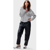 Catwalk Junkie Longsleeve Shirt Zwart en Wit - Dames Relaxed Fit Strepen