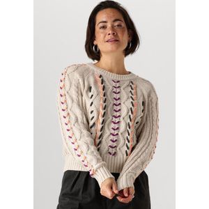 Catwalk Junkie Multi Color Cable Knit Truien & vesten Dames - Sweater - Hoodie - Vest- Ecru