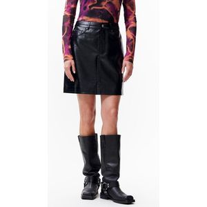 Catwalk Junkie Plooirok - Vegan Leder - Kleur: Zwart