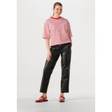 Catwalk Junkie - Striped Loose Fit T-shirt - Rood - Katoen