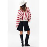 Catwalk Junkie Ajour Knit Truien & vesten Dames - Sweater - Hoodie - Vest- Rood - Maat 36