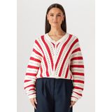 Catwalk Junkie Ajour Knit Truien & vesten Dames - Sweater - Hoodie - Vest- Rood - Maat 36