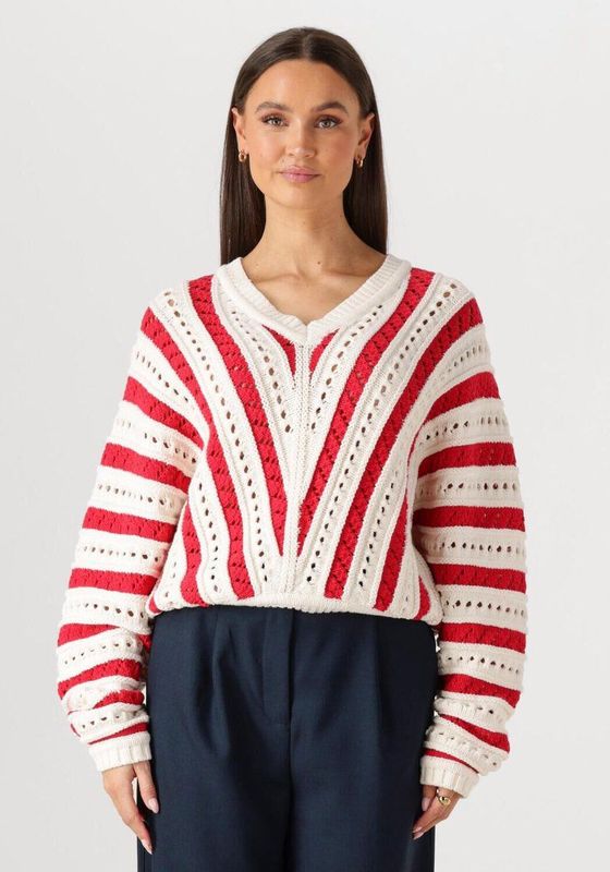 Catwalk Junkie Ajour Knit Truien & vesten Dames - Sweater - Hoodie - Vest- Rood - Maat 36