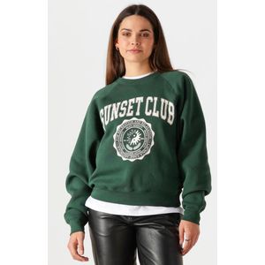 Catwalk Junkie - Graphic Sweater - Donkergroen - Dames - Hoodie