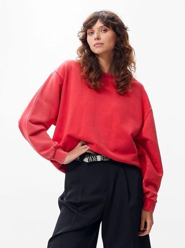 Catwalk Junkie - Tuck in Sweater - Rood - Biologisch Katoen