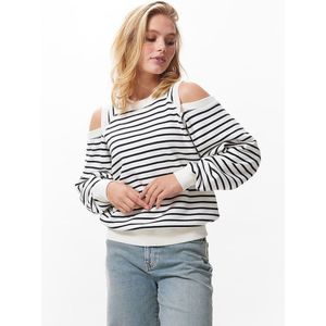 2402031007 Striped sweater with cut out