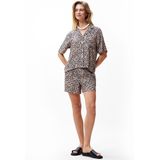 Catwalk Junkie - Leopard Blouse - Korte Mouwen - Relaxed Fit - 100% Viscose