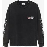 Catwalk Junkie - Loose Fit Graphic Long Sleeve - Washed Black - Dames