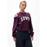 2503020608 - Graphic Sweater - Winetasting - Raglan met Open Schouders