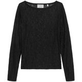 Longsleeve - Zwart - Aangesloten - Stretch Kant - Boothals