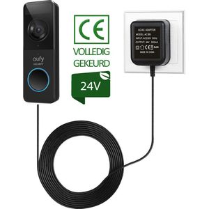 JC's - Transformator voor Eufy video deurbel - Adapter voor Eufy video deurbel - 24 volt - 5 meter kabel - deurbel adapter 24 volt
