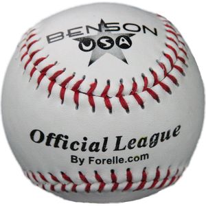 Benson - LGB8 - Leren Honkbal - Jeugd - Wedstrijdhonkbal - Trainingshonkbal - Wit - 8 inch