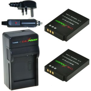 ChiliPower 2 x EN-EL12 accu's voor Nikon - Charger Kit + car-charger - UK version