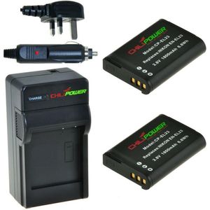 ChiliPower 2 x EN-EL23 accu's voor Nikon - Charger Kit + car-charger - UK version