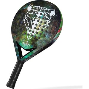Matchu - Padel racket - Inclusief een draagtas - 100% carbon frame met fiberglass toplaag - Zacht EVA Foam - 3D-Grip Technologie - 47x3,8 CM - 360 Gram - Voor Beginners - Groen - (Bear)