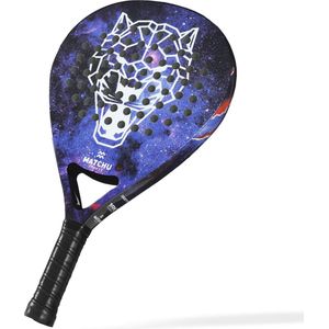 Matchu - Padel racket - Inclusief een draagtas - 100% 18K Carbon - Hard EVA Foam - 3D-Grip Technologie - 47x3,8 CM - 360 Gram - Voor Professionals - Paars - (Panther)