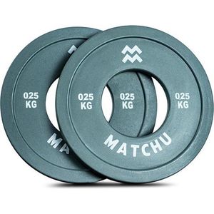 Matchu Sports - Fractional plates - Mini halterschijven - 0.25 KG - Grijs - Set van 2 stuks