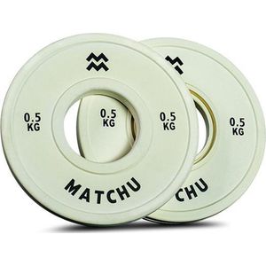 Matchu Sports - Fractional plates - Mini halterschijven - 0.5 KG - Wit - Set van 2 stuks