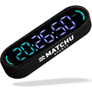 Matchu Sports | Interval timer | Stopwatch | Fitness klok | 12 functies | Oplaadbaar | 8 uur batterijduur | Magnetisch | Zwart