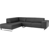 Goossens Excellent Hoekbank Design@Home zwart leer - Modern design, ruim en comfortabel