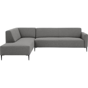 Goossens Key West Hoekbank - Stof - Grijs - 283 x 83 x 215 cm - Links