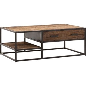 Goossens Eco Salontafel Otik Rechthoeki - Hout Teak Onbewerk - Urban Industriee - 120 X 44 X 70 cm