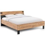 Goossens Bedframe Industrial, 180 x 200 cm MDF Eiken met zijdeglans graffiet