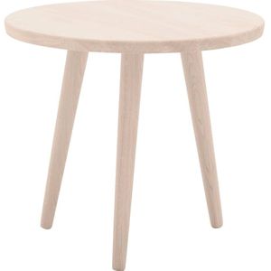 Goossens Hoektafel Bjarte, hout eiken wit, stijlvol landelijk, 50 x 45 x 50 cm