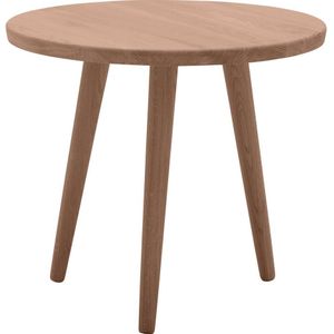 Goossens Hoektafel Bjarte, hout eiken donker bruin, stijlvol landelijk, 50 x 45 x 50 cm