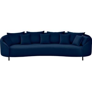 Goossens Bank Ragnar blauw, stof, 4-zits, modern design