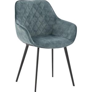Kamyra® Set van 2 Industriële Eetkamerstoelen - Velvet/Velours Zitting