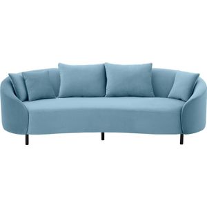 Goossens Bank Ragnar blauw, stof, 3-zits, modern design