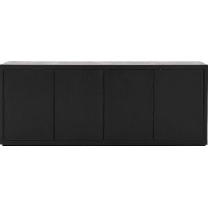 Goossens - Dressoir Barcelona - Hout - Zwart - 4 Deuren