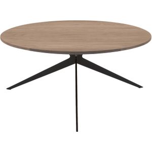 Goossens Excellent Salontafel Ferris rond, hout eiken blank, elegant chic, 70 x 33 x 70 cm