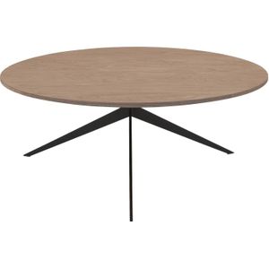 Goossens Excellent Salontafel Ferris rond, hout eiken blank, elegant chic, 80 x 33 x 80 cm