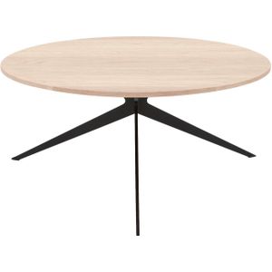 Goossens Excellent Salontafel Ferris rond, hout eiken wit, elegant chic, 70 x 33 x 70 cm