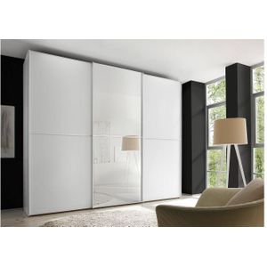 Goossens Kledingkast Big Choice Type 41 163, Slaapkamerkast 280 cm breed, 222 cm hoog, 2 schuifdeuren en 1 glas schuifdeur midden