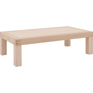 Goossens Salontafel Clear rechthoekig, hout eiken wit, stijlvol landelijk, 140 x 40 x 75 cm