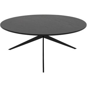 Goossens Excellent Salontafel Ferris rond, hout eiken zwart, elegant chic, 80 x 33 x 80 cm